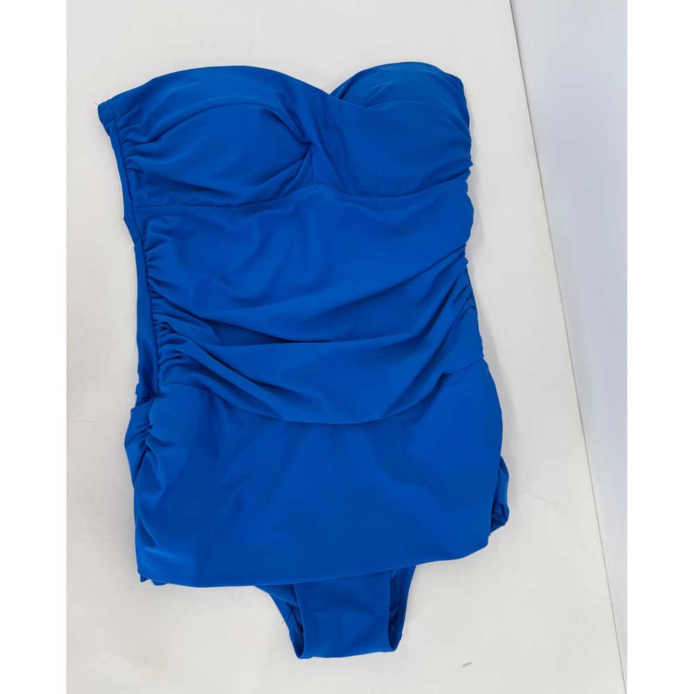 Shore Shapes Royal Blue Ruched One Piece Swimsuit Sweetheart Neck Sz 10